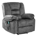 Oversized Velvet Power Lift Recliner Chair with Massage, Heating & Side Pockets