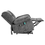 Oversized Velvet Power Lift Recliner Chair with Massage, Heating & Side Pockets