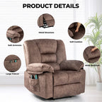 Oversized Velvet Power Lift Recliner Chair with Massage, Heating & Side Pockets