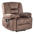Oversized Velvet Power Lift Recliner Chair with Massage, Heating & Side Pockets