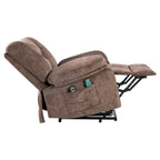 Oversized Velvet Power Lift Recliner Chair with Massage, Heating & Side Pockets