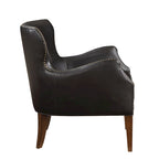 Deep Brown High Leg Slope Arm Chair with Wingback Design