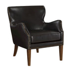 Deep Brown High Leg Slope Arm Chair with Wingback Design