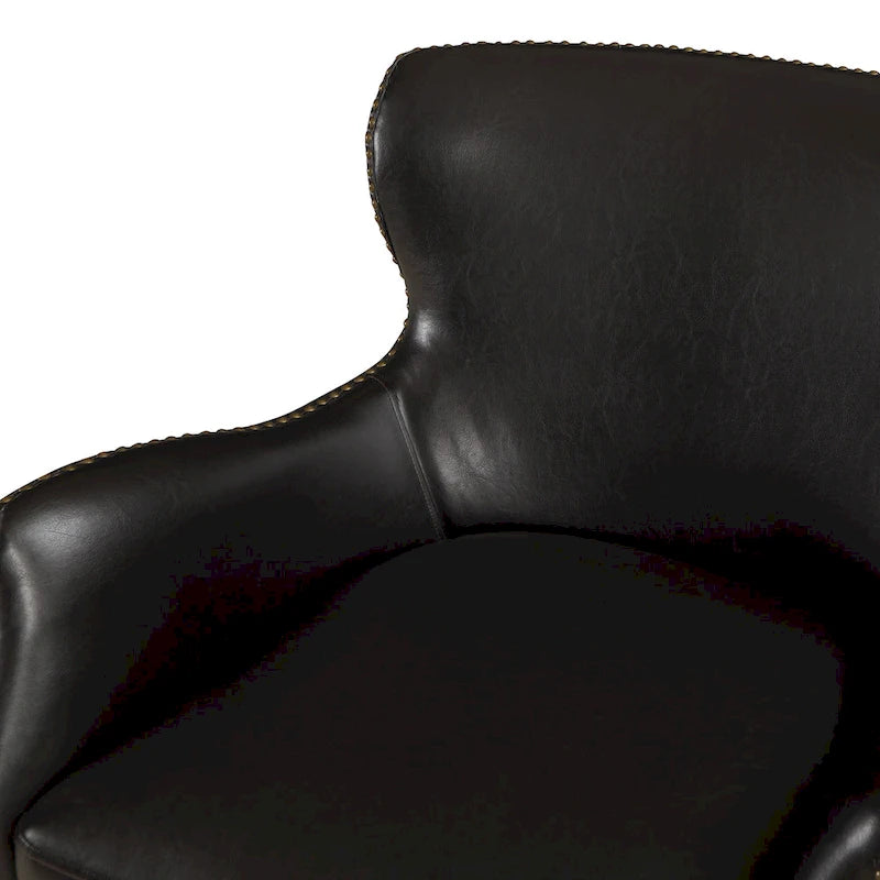 Deep Brown High Leg Slope Arm Chair with Wingback Design