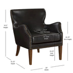 Deep Brown High Leg Slope Arm Chair with Wingback Design