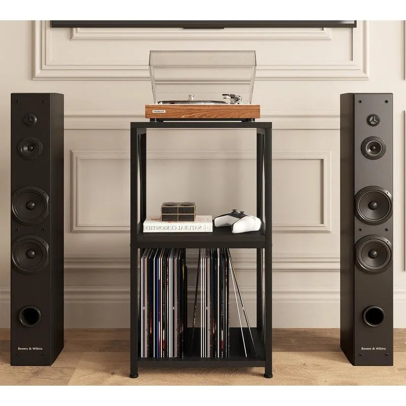 3-Tier Record Player Stand with Vinyl Record Storage