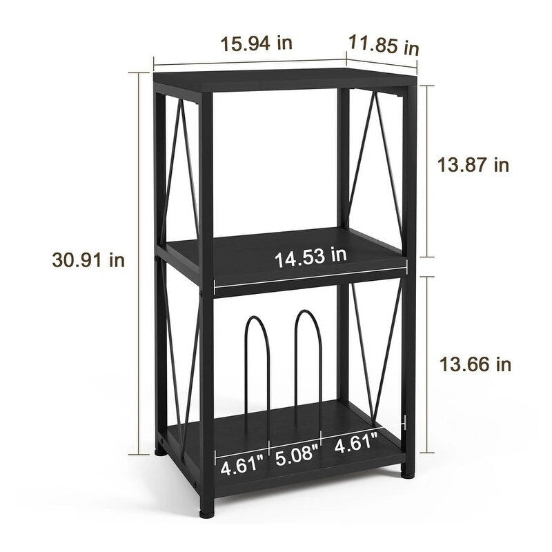 3-Tier Record Player Stand with Vinyl Record Storage
