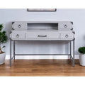 54-Inch Writing Desk with 5 Drawers, Gray