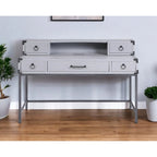 54-Inch Writing Desk with 5 Drawers, Gray