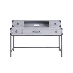 54-Inch Writing Desk with 5 Drawers, Gray