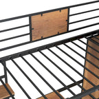 Twin Size Loft Bed with L-Shaped Desk and Wardrobe