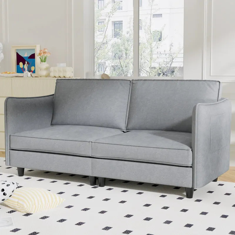 74.27" Loveseat Sofa, Mid-Century Modern Style