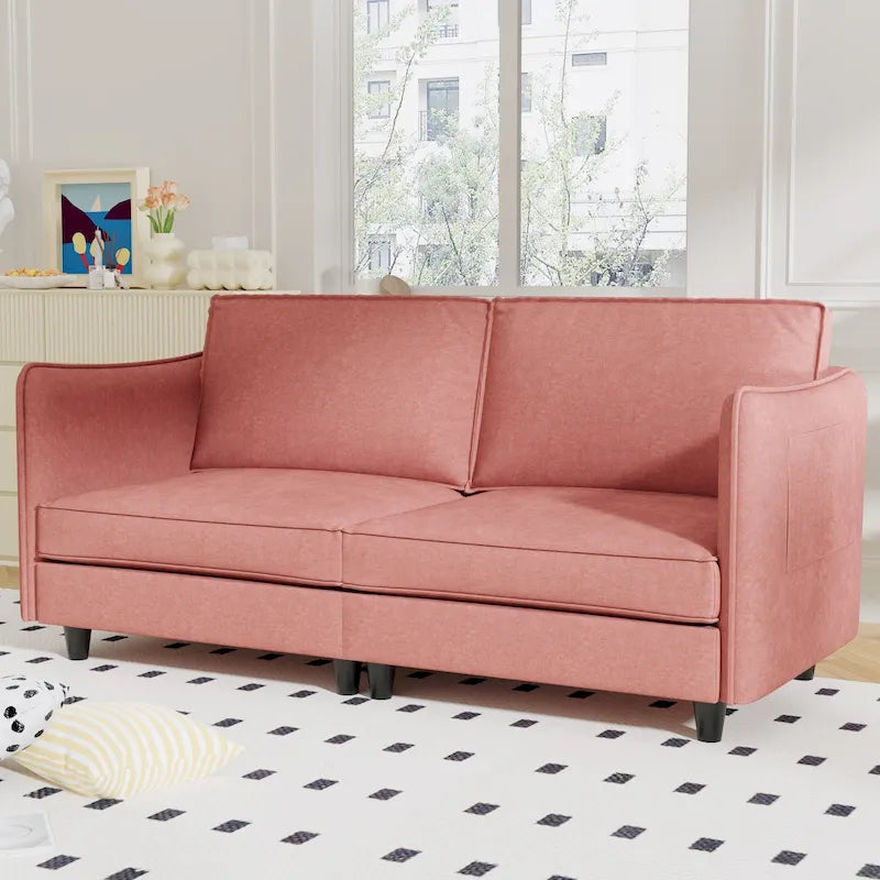 74.27" Loveseat Sofa, Mid-Century Modern Style