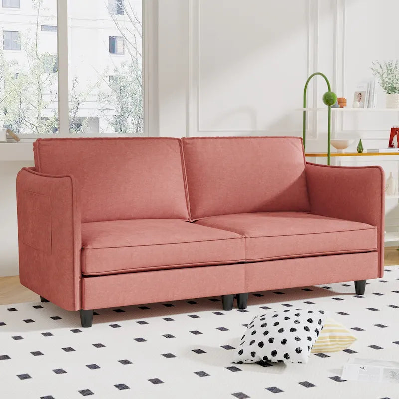 74.27" Loveseat Sofa, Mid-Century Modern Style