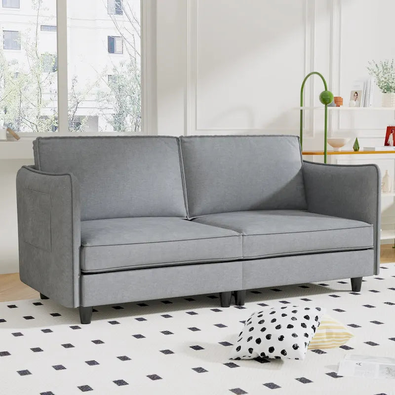 74.27" Loveseat Sofa, Mid-Century Modern Style