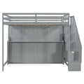Convertible Wall Bed with Hydraulic Lift, Fold-Away Desk, and Storage Staircase