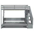 Convertible Wall Bed with Hydraulic Lift, Fold-Away Desk, and Storage Staircase