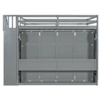 Convertible Wall Bed with Hydraulic Lift, Fold-Away Desk, and Storage Staircase