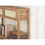 Console Table with Rattan and 2 Drawers