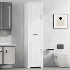 Tall Bathroom Storage Cabinet with Two Doors, Drawer and Adjustable Shelves