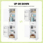Tall Bathroom Storage Cabinet with Two Doors, Drawer and Adjustable Shelves