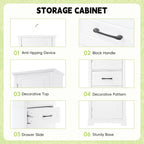 Tall Bathroom Storage Cabinet with Two Doors, Drawer and Adjustable Shelves