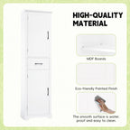 Tall Bathroom Storage Cabinet with Two Doors, Drawer and Adjustable Shelves