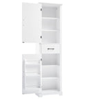 Tall Bathroom Storage Cabinet with Two Doors, Drawer and Adjustable Shelves