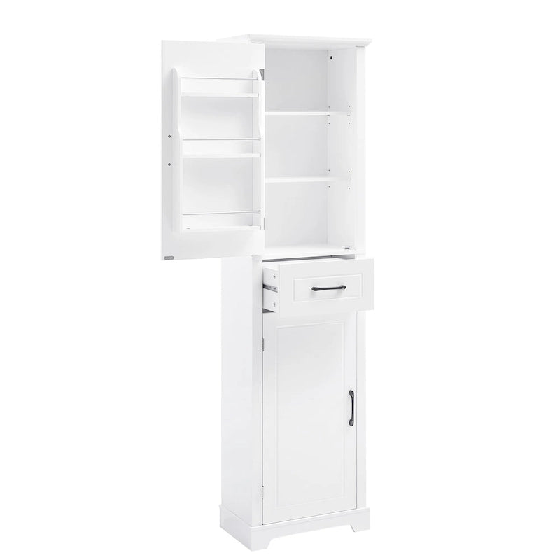 Tall Bathroom Storage Cabinet with Two Doors, Drawer and Adjustable Shelves