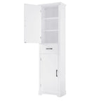 Tall Bathroom Storage Cabinet with Two Doors, Drawer and Adjustable Shelves