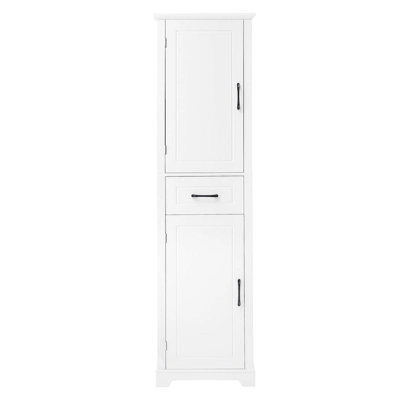 Tall Bathroom Storage Cabinet with Two Doors, Drawer and Adjustable Shelves