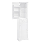 Tall Bathroom Storage Cabinet with Two Doors, Drawer and Adjustable Shelves
