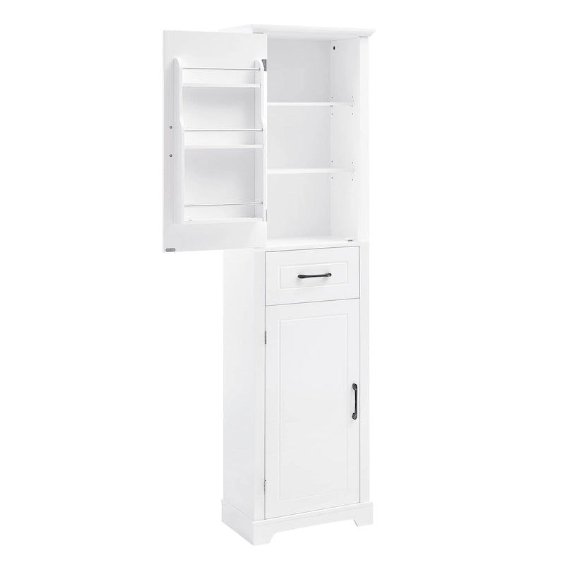 Tall Bathroom Storage Cabinet with Two Doors, Drawer and Adjustable Shelves