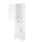 Tall Bathroom Storage Cabinet with Two Doors, Drawer and Adjustable Shelves