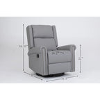 Manual Recliner Chair with Swivel Base and Footrest