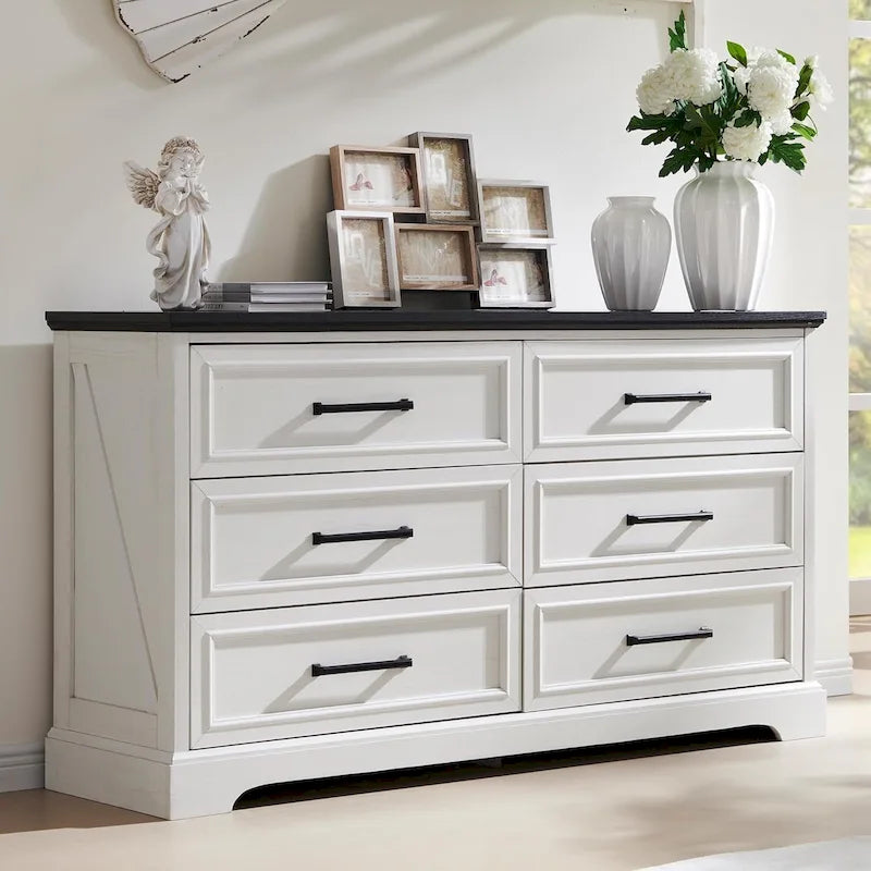 6-Drawer Dresser with Wood Grain Finish