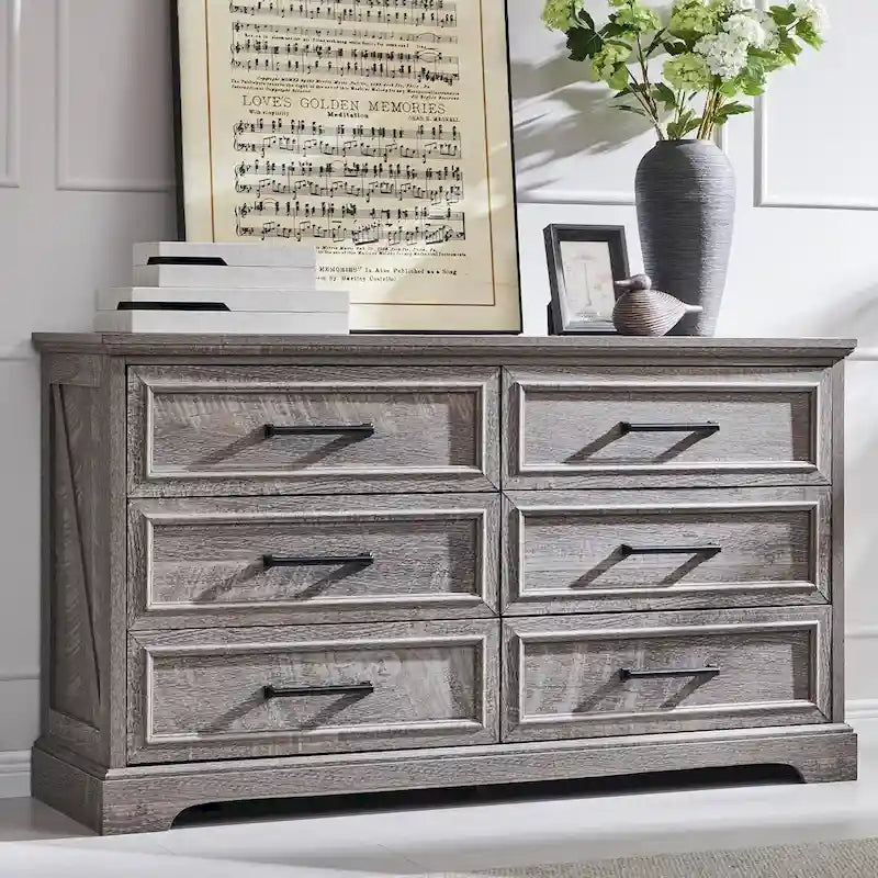 6-Drawer Dresser with Wood Grain Finish