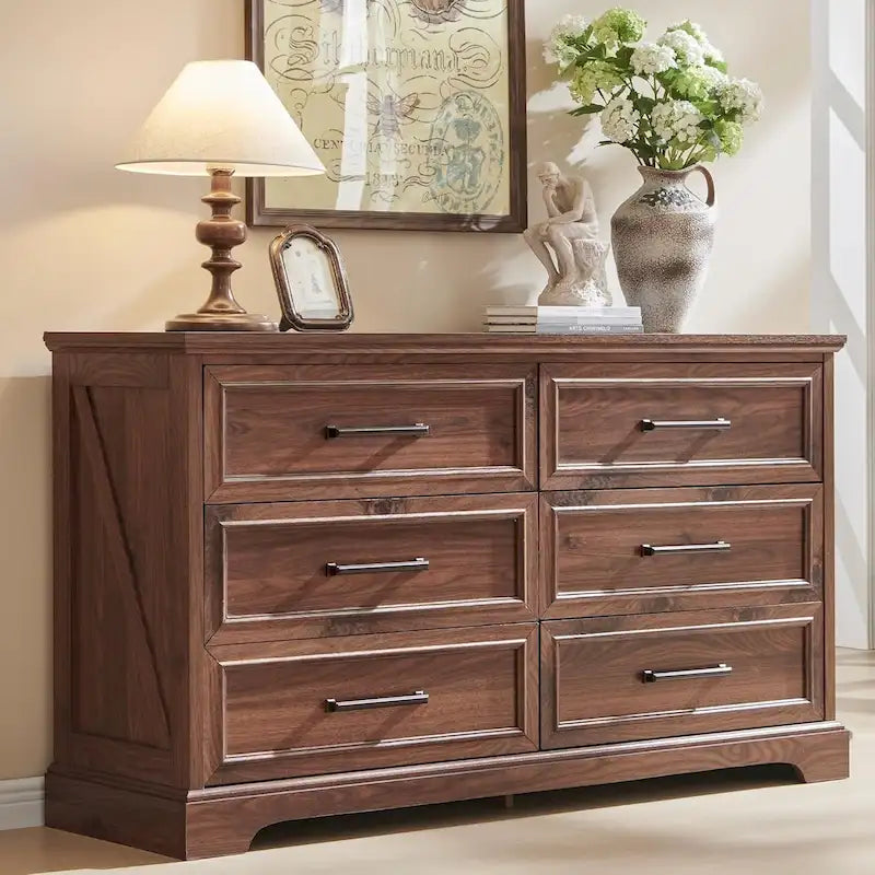 6-Drawer Dresser with Wood Grain Finish