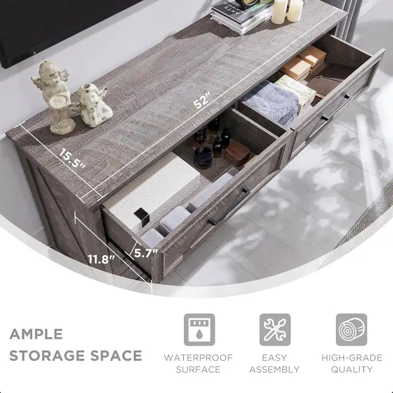6-Drawer Dresser with Wood Grain Finish