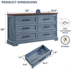 6-Drawer Dresser with Wood Grain Finish