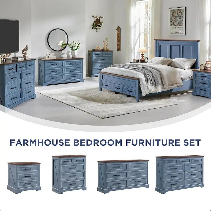 6-Drawer Dresser with Wood Grain Finish