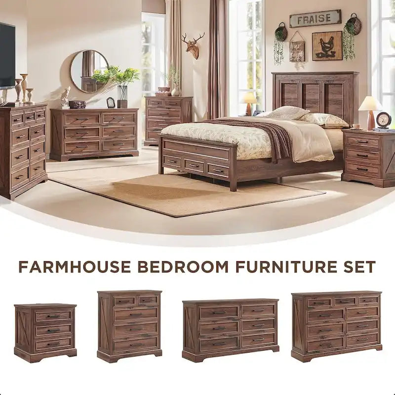 6-Drawer Dresser with Wood Grain Finish