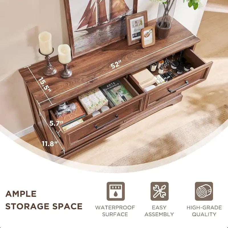 6-Drawer Dresser with Wood Grain Finish