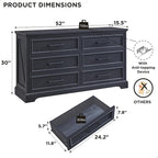 6-Drawer Dresser with Wood Grain Finish