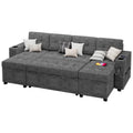 U-Shaped Sectional Sofa with Pull-Out Sleeper and Storage