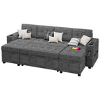 U-Shaped Sectional Sofa with Pull-Out Sleeper and Storage