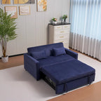 Convertible Corduroy Sofa with Adjustable Backrest and Storage Pocket