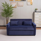 Convertible Corduroy Sofa with Adjustable Backrest and Storage Pocket