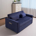 Convertible Corduroy Sofa with Adjustable Backrest and Storage Pocket