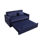 Convertible Corduroy Sofa with Adjustable Backrest and Storage Pocket